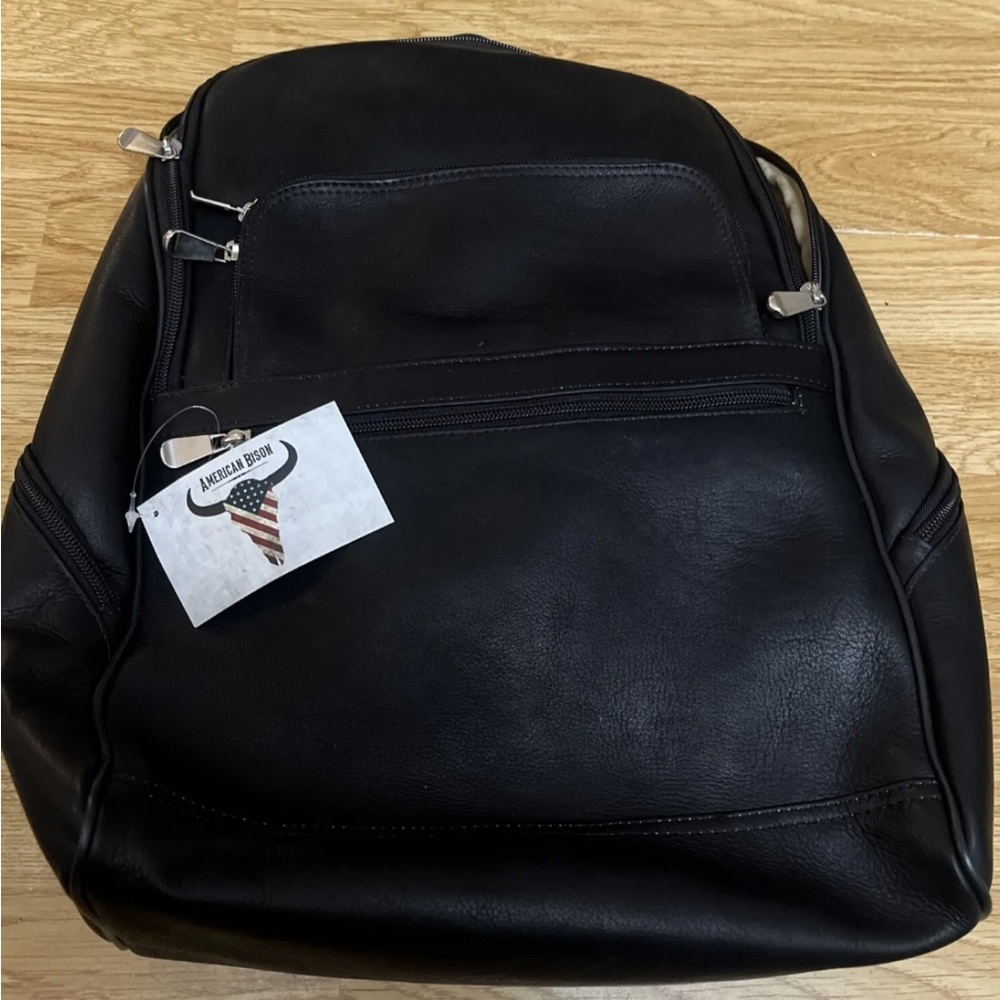 New 18" Original Leather BackPack AMERICAN BISION Bag $110